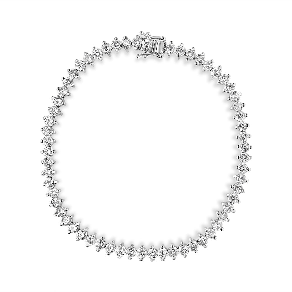 14K White Gold 5 1/2 Cttw Round Diamond 2-Prong Tennis Bracelet (H-I Color, SI2-I1 Clarity) - 7"-0