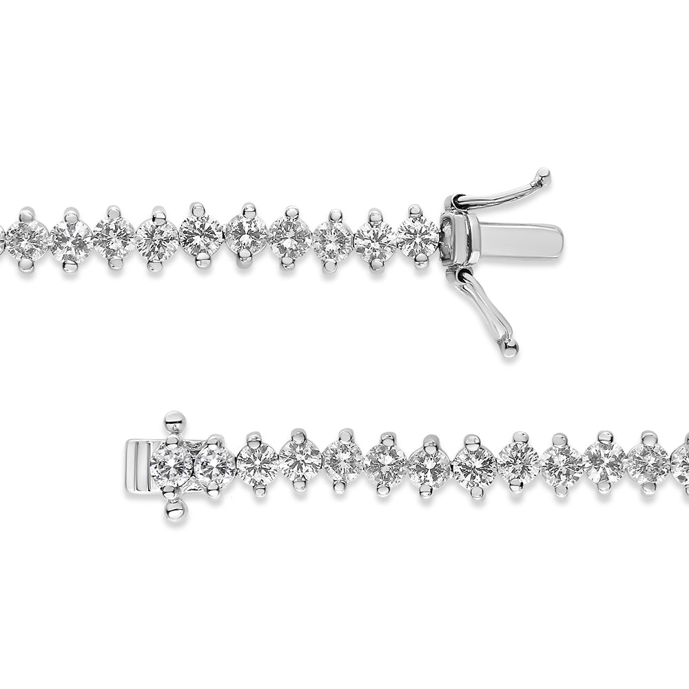 14K White Gold 5 1/2 Cttw Round Diamond 2-Prong Tennis Bracelet (H-I Color, SI2-I1 Clarity) - 7"-1