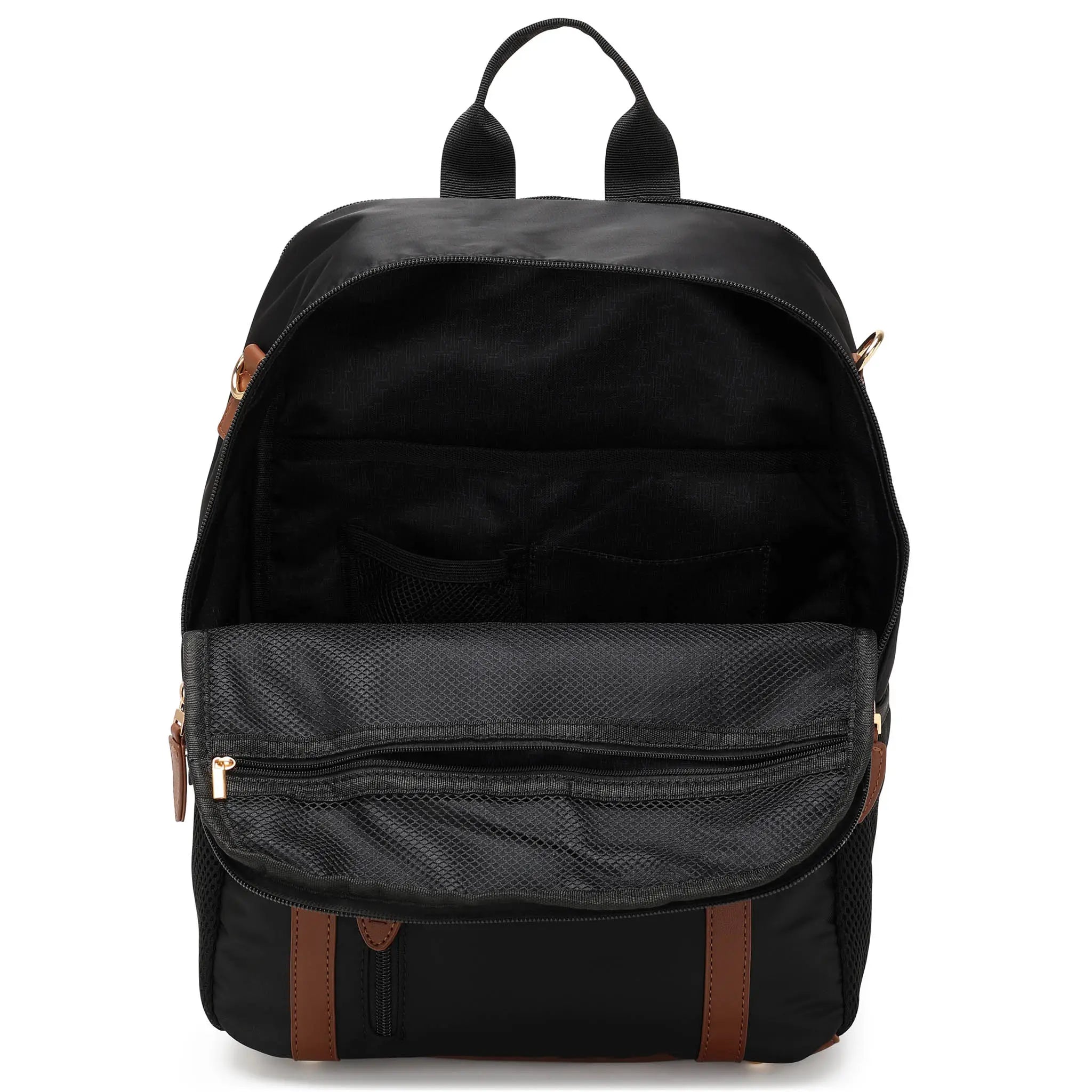 Luxe Journey 18L Twill and Vegan Leather Backpack-3