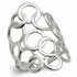 Silver ring with an openwork design of interlocking, polished circles.