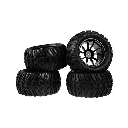 4x Wheel Rim &amp; Tires Suitable For HSP 1:10 Monster Truck RC Car 12mm Hub-0