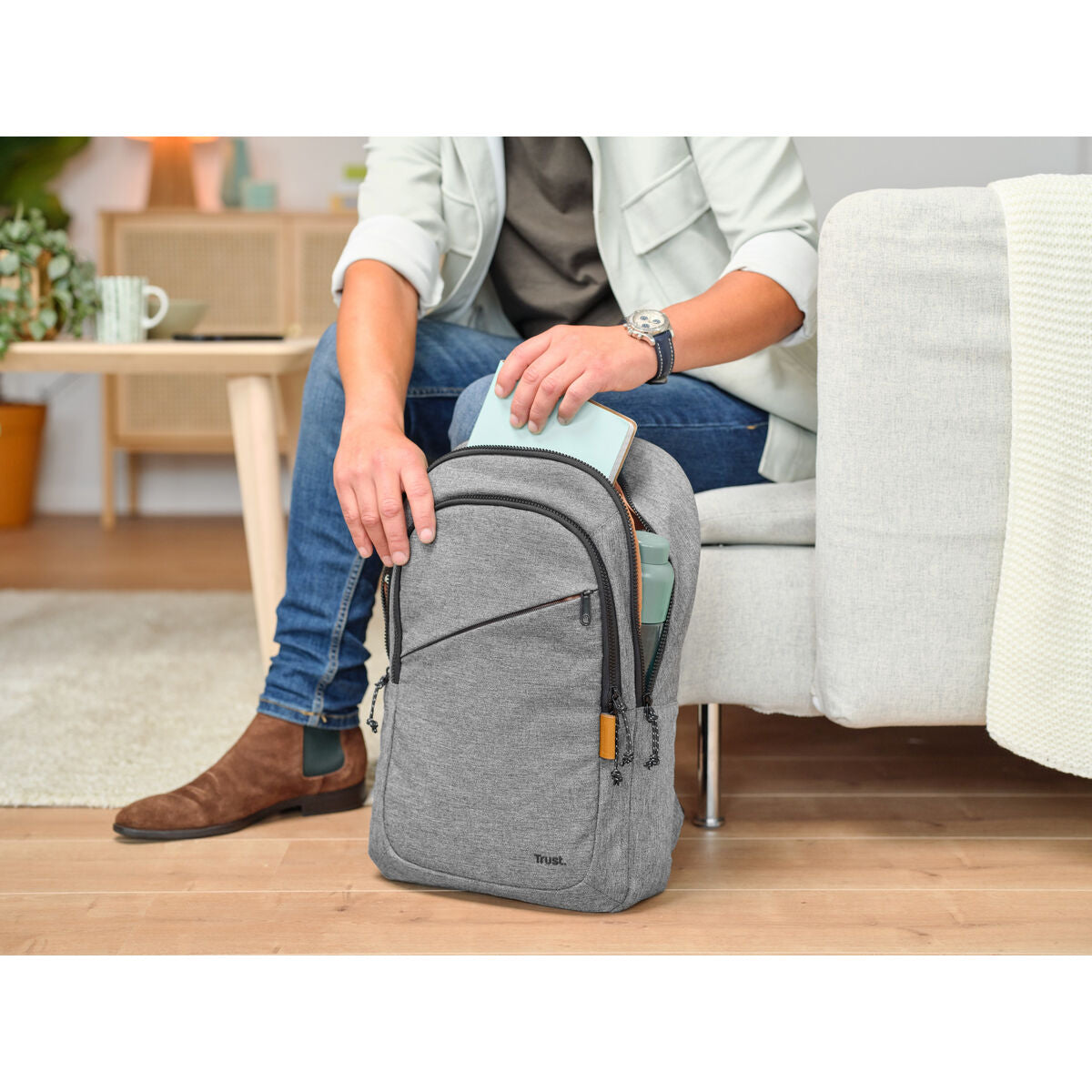 Laptop Backpack Trust 24981 Grey-10