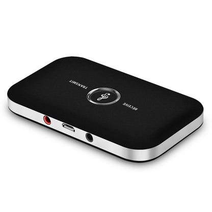 Black rectangular device with silver edges, logo centered, and ports on the side.