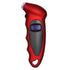 Red digital pressure gauge with a black grip and blue display reading 0.0 PSI.