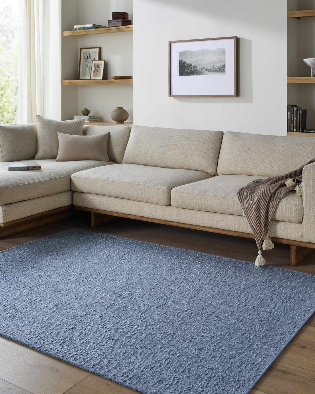 Breena Slate Blue Washable Area Rug-1