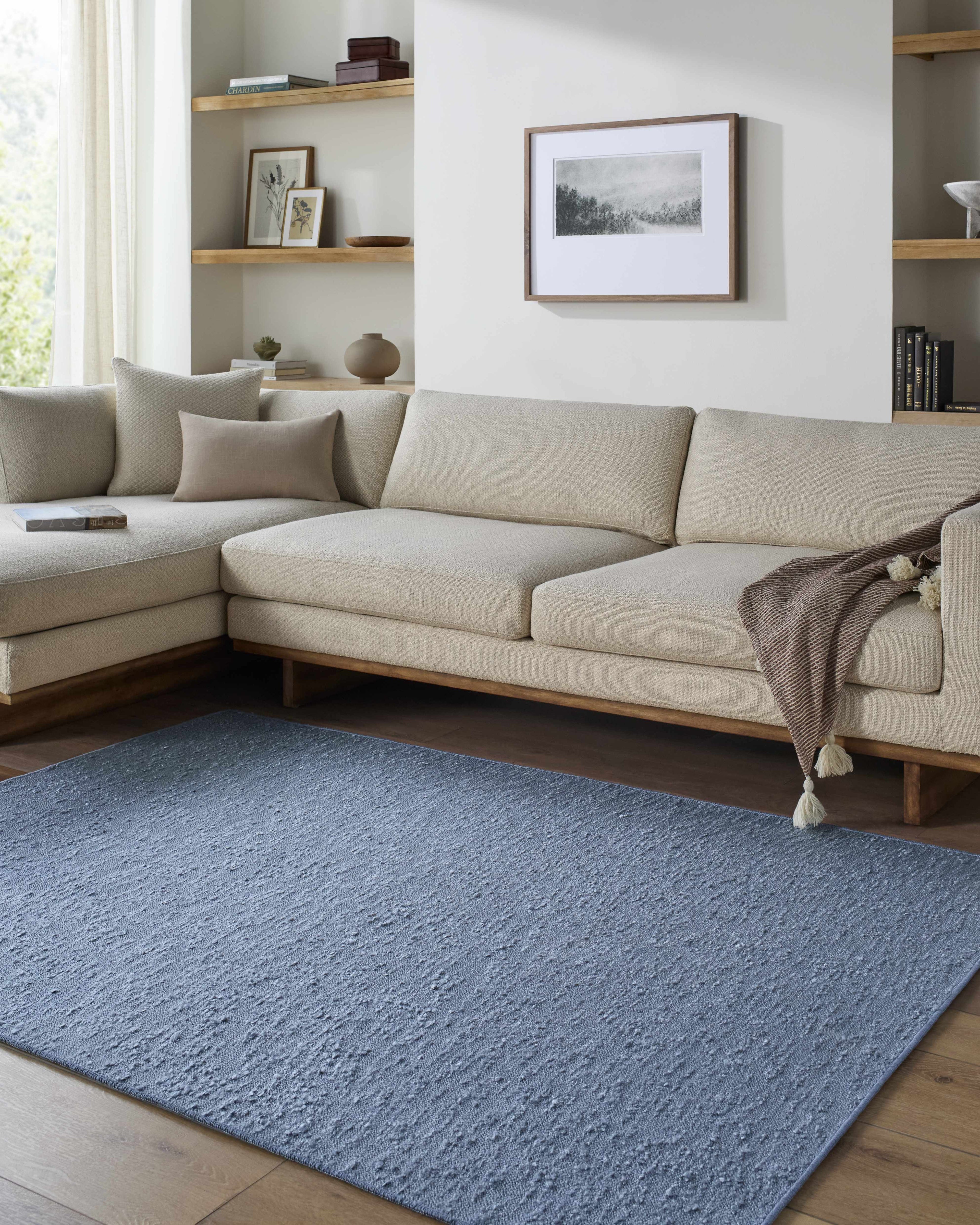 Breena Slate Blue Washable Area Rug-1