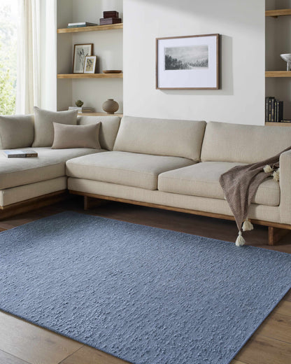 Breena Slate Blue Washable Area Rug-1