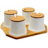 Elama Ceramic Spice, Jam and Salsa Jars w/ Bamboo Lids & Serving Spoons-0