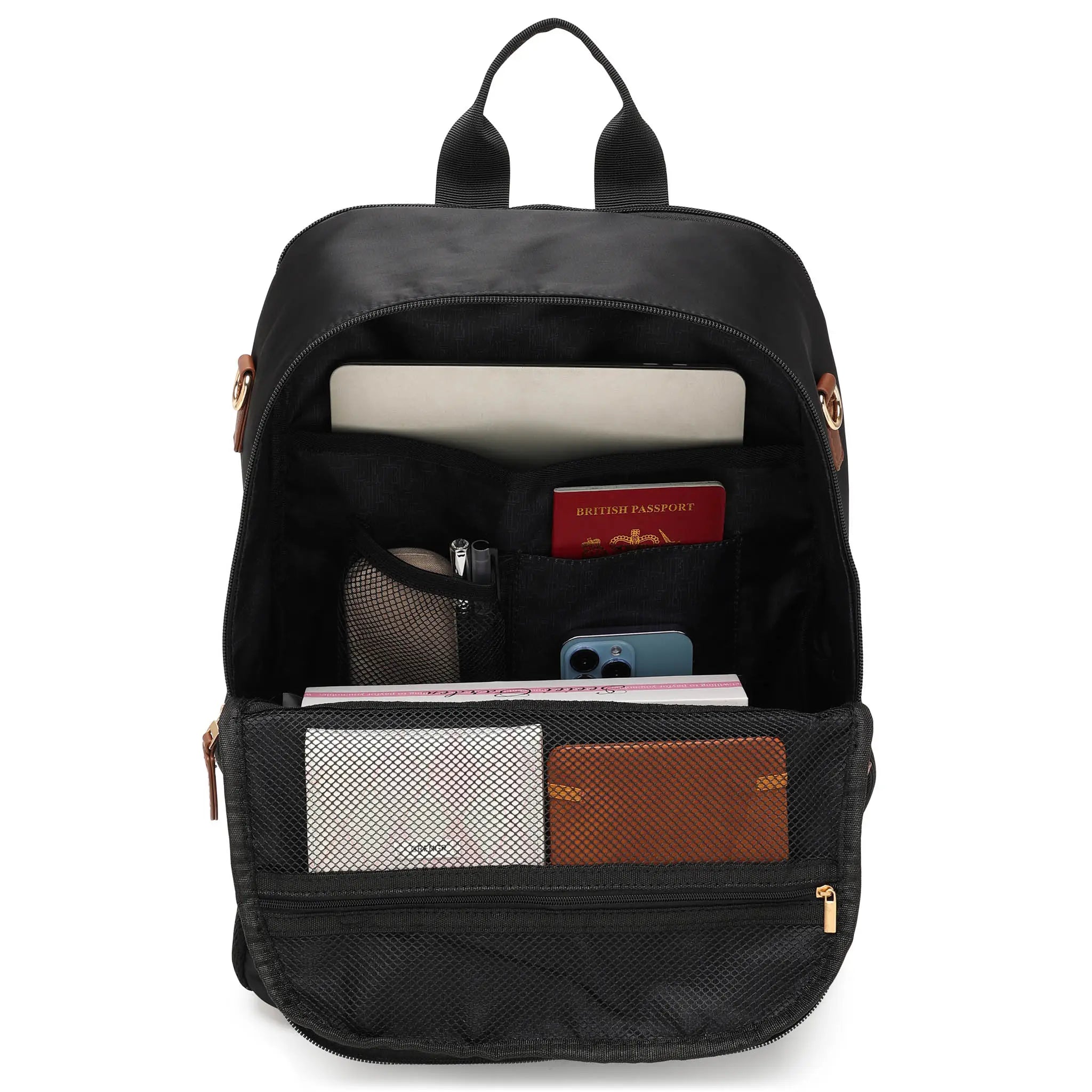 Luxe Journey 18L Twill and Vegan Leather Backpack-2