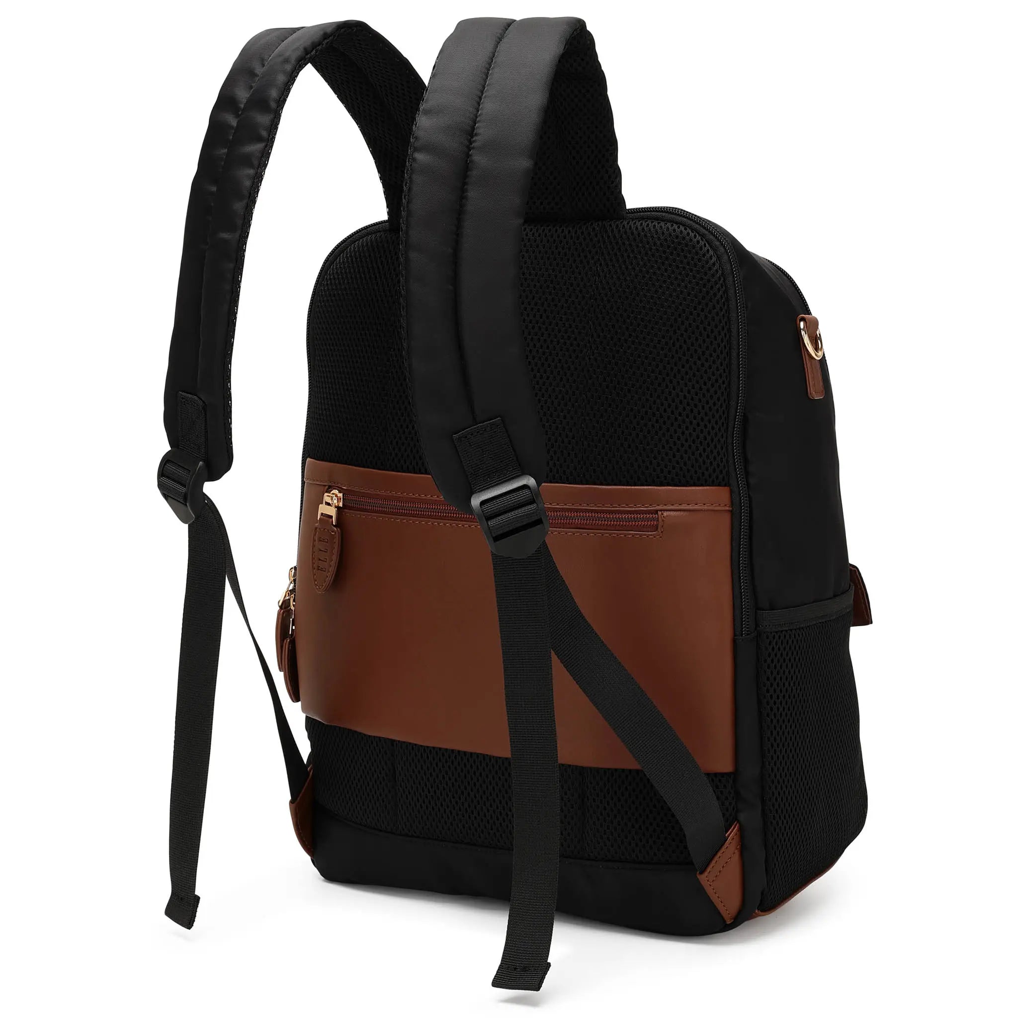 Luxe Journey 18L Twill and Vegan Leather Backpack-4