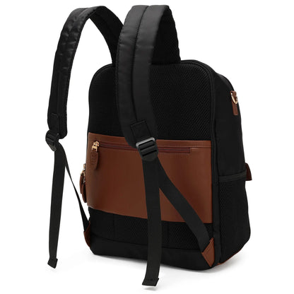 Luxe Journey 18L Twill and Vegan Leather Backpack-4