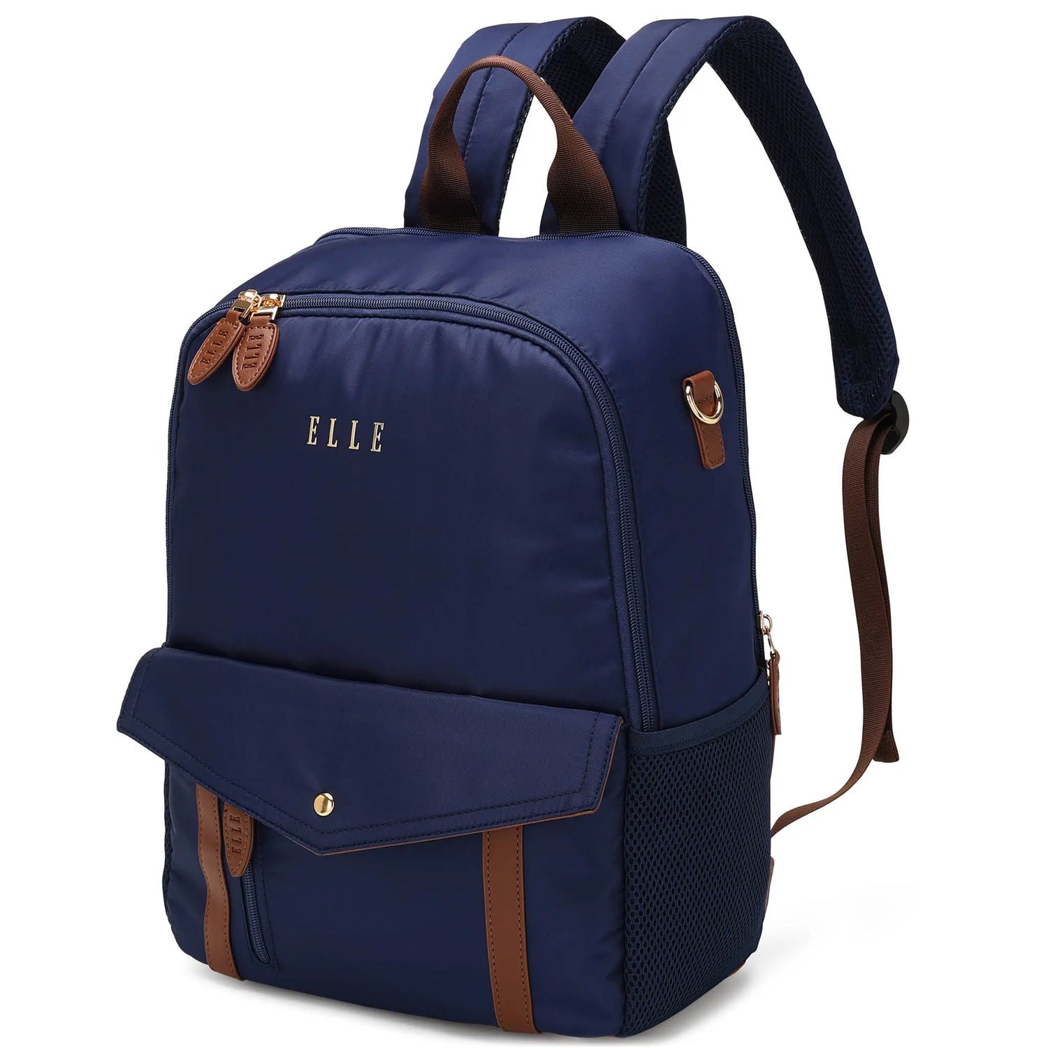 Luxe Journey 18L Twill and Vegan Leather Backpack-5