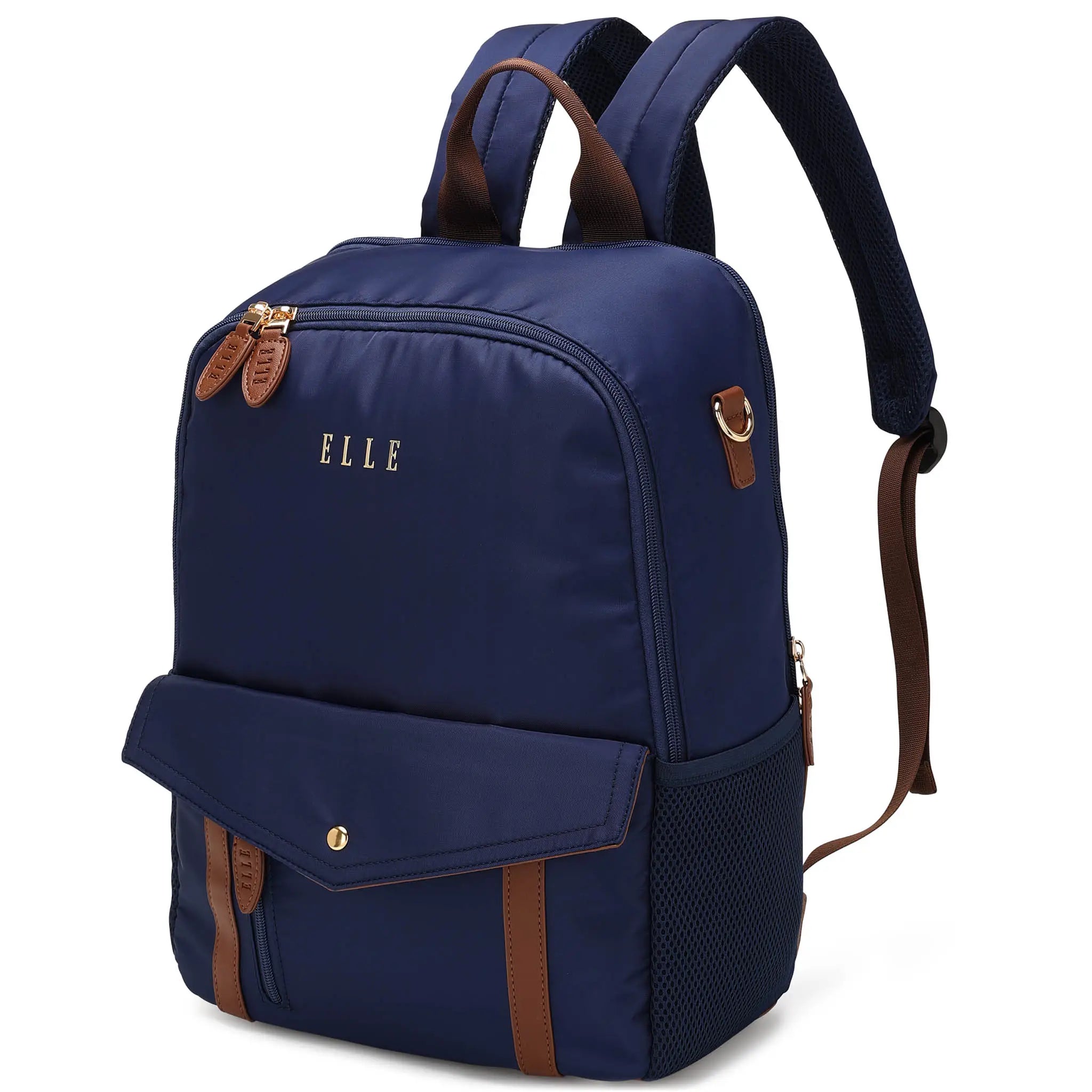 Luxe Journey 18L Twill and Vegan Leather Backpack-5