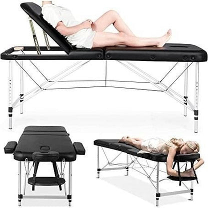 Black Extra Wide Adjustable Portable Massage Tattoo Folding Table-0