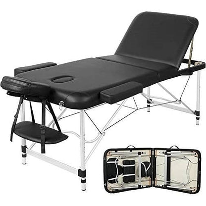 Black Extra Wide Adjustable Portable Massage Tattoo Folding Table-1