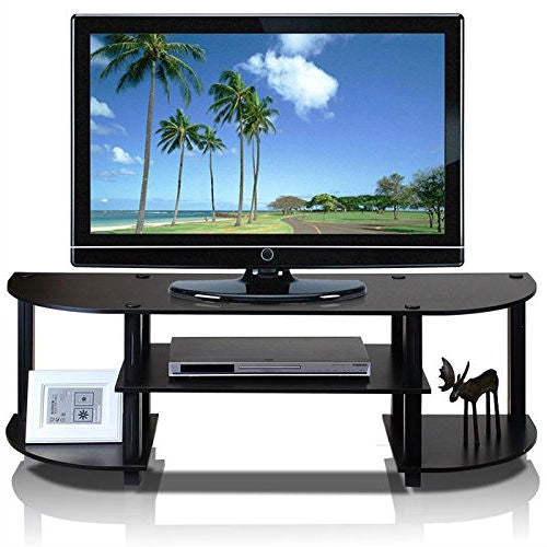 Espresso &amp; Black TV Stand Entertainment Center - Fits up to 42-inch TV-0