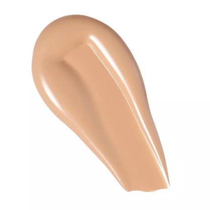 Smooth, beige cream smear with a glossy finish on a white background.