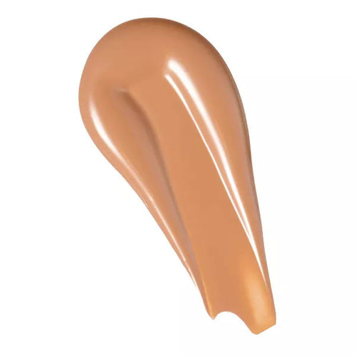 Beige, glossy makeup smear with smooth, rounded edges against a plain white background.