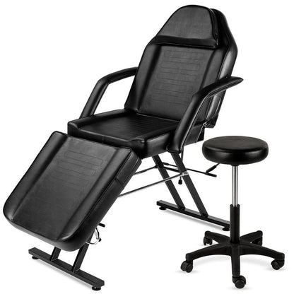 Black Adjustable Massage Bed Salon Chair w/ Hydraulic Stool-2