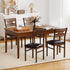 Wooden Dining Chair Set of 2 with PU Leather Padded Seat and Rubber Wood Frame-Walnut-0