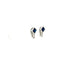 Silver and blue gem earrings with diamond accents, set against a plain white background.