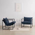 Modern Navy Blue Upholstered Accent Chair with Metal Frame-0