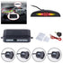 Car parking sensor system with LED display, control box, sensors, and wiring components.