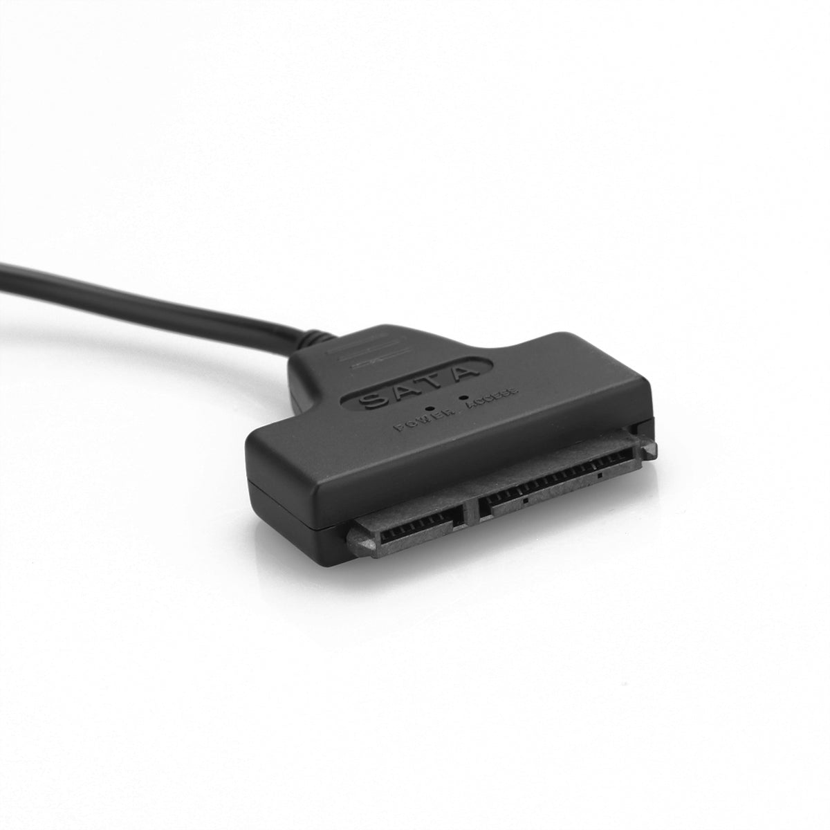Black SATA cable adapter on a white background, with visible connector slots.