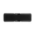Rectangular black and silver fitness tracker with a textured strap on a white background.