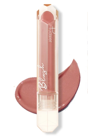 Transparent tube of pink lipstick with the name &