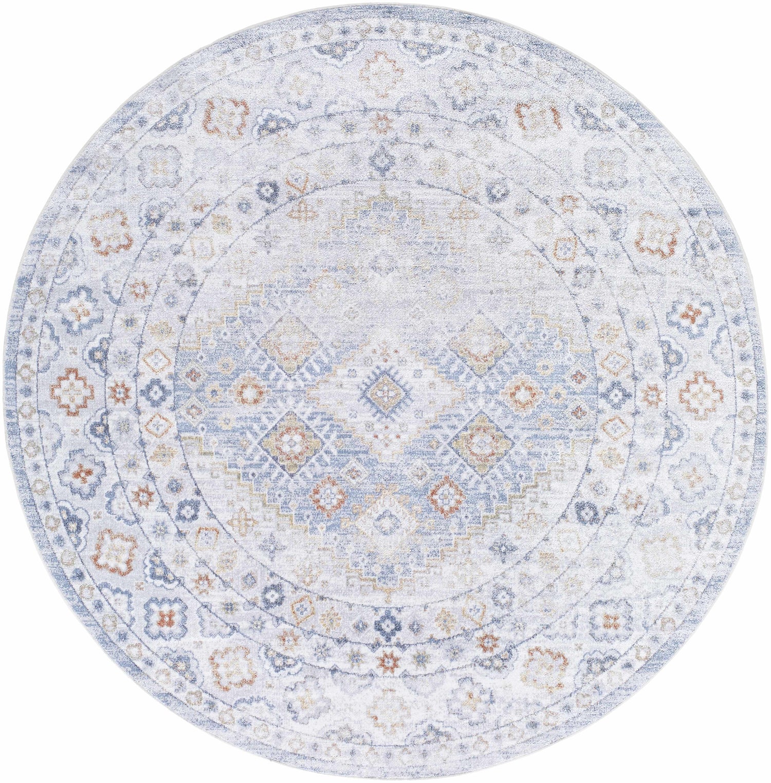 Agaton Blue Washable Area Rug-5