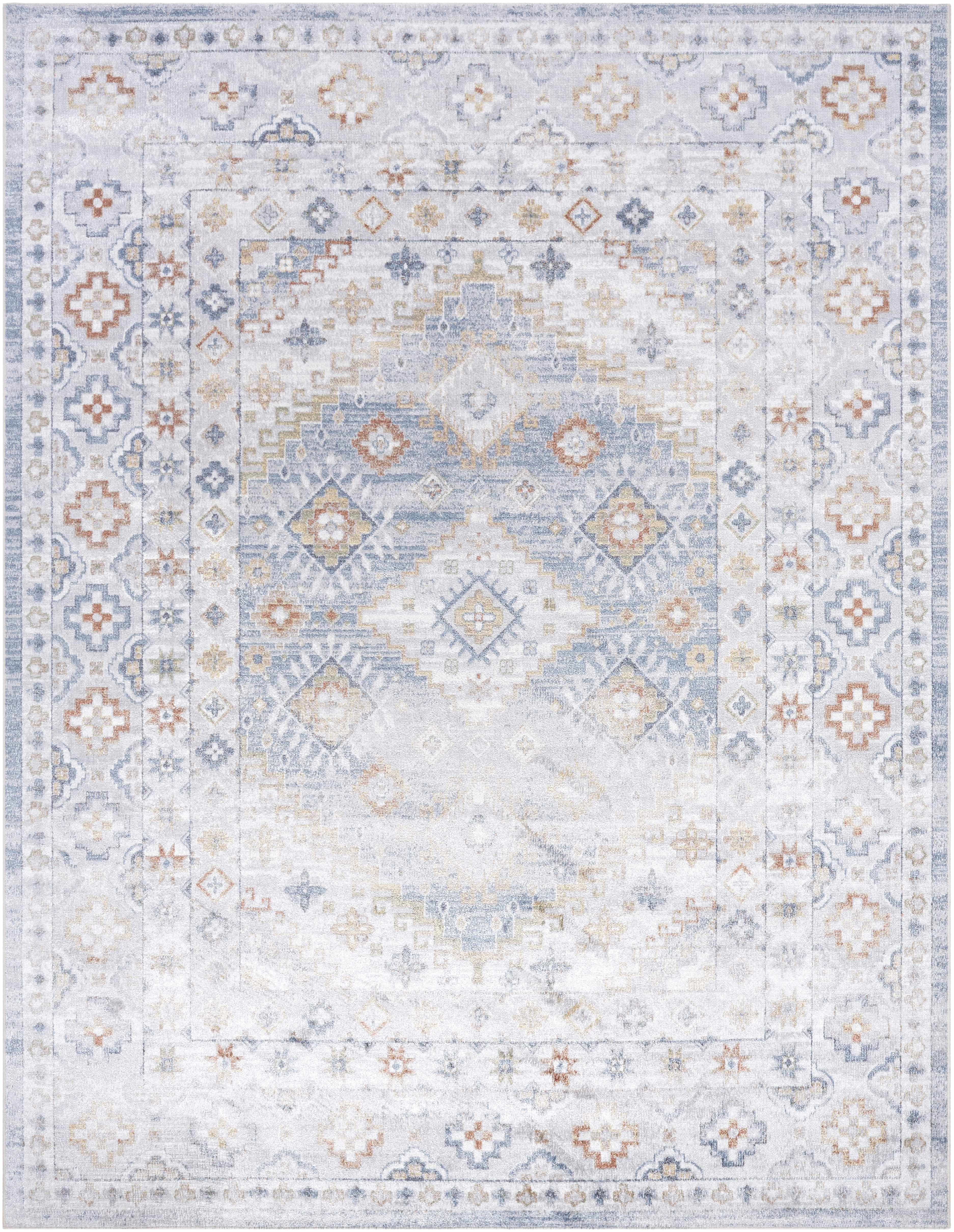Agaton Blue Washable Area Rug-0