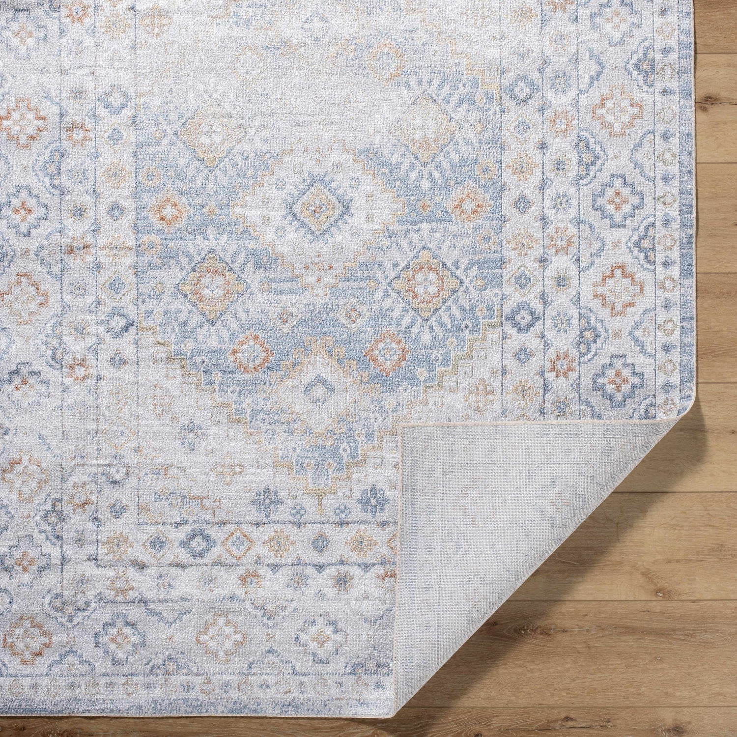 Agaton Blue Washable Area Rug-4