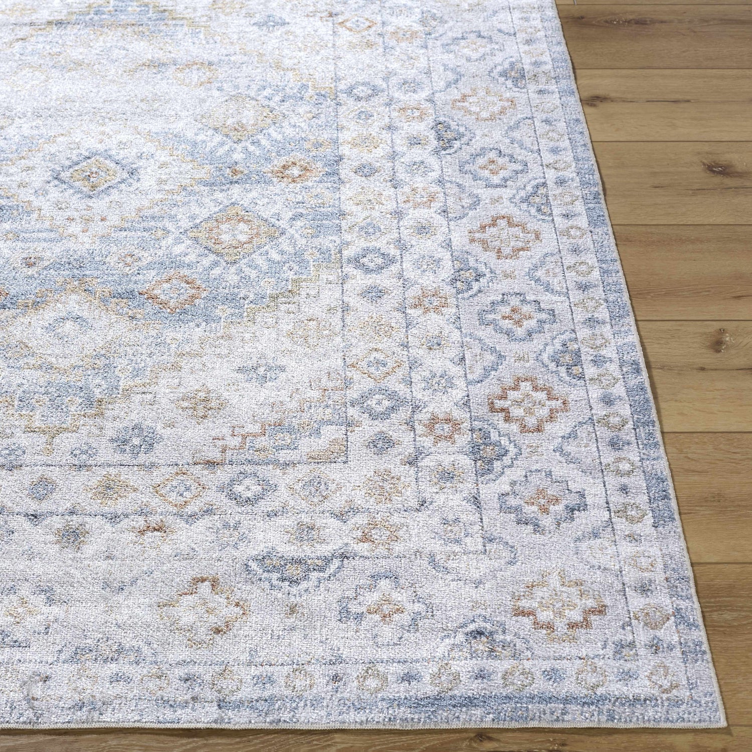 Agaton Blue Washable Area Rug-3