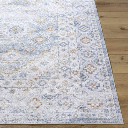 Agaton Blue Washable Area Rug-3