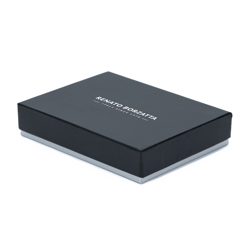 Black rectangular box with white text on top, featuring a sleek, minimalist design.