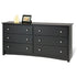 Bedroom Dresser in Black Finish with 6 Drawers and Metal Knobs-0