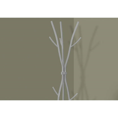 74-inch Freestanding Silver Metal Coat Rack Entryway Hall Tree Umbrella Stand-2