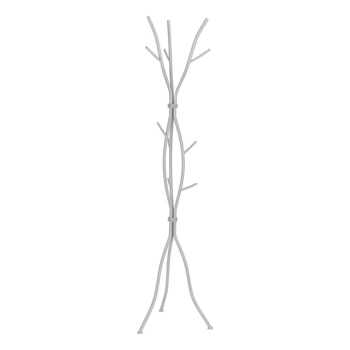 74-inch Freestanding Silver Metal Coat Rack Entryway Hall Tree Umbrella Stand-3