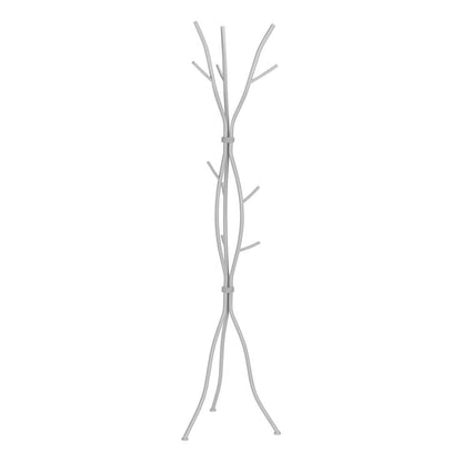 74-inch Freestanding Silver Metal Coat Rack Entryway Hall Tree Umbrella Stand-3