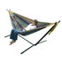 Tropical Fabric Double Hammock with 9-Foot Steel Stand-0