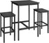 Multifunctional Ultracompact Black Bar Table Two Chairs-0