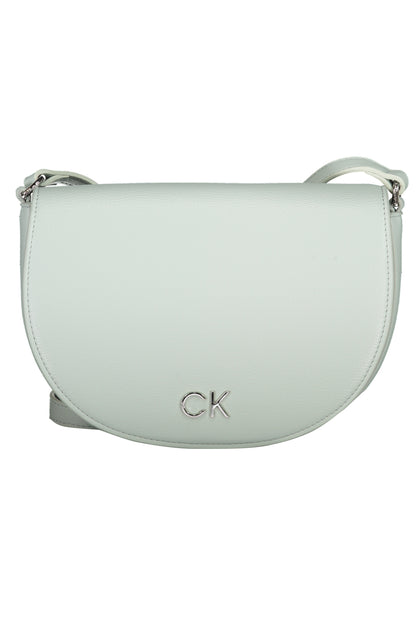 Light grey leather shoulder bag with a half-moon shape and "CK" logo on the front.