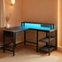 47 Inch L Shaped Desk With Led Lights And Power Outlets Grey-0