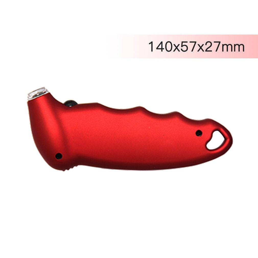 Red ergonomic handheld tool with curved grip and a silver tip, size 140x57x27mm.