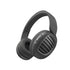 Sleek black over-ear headphones with padded ear cups and metallic grill details on the sides.