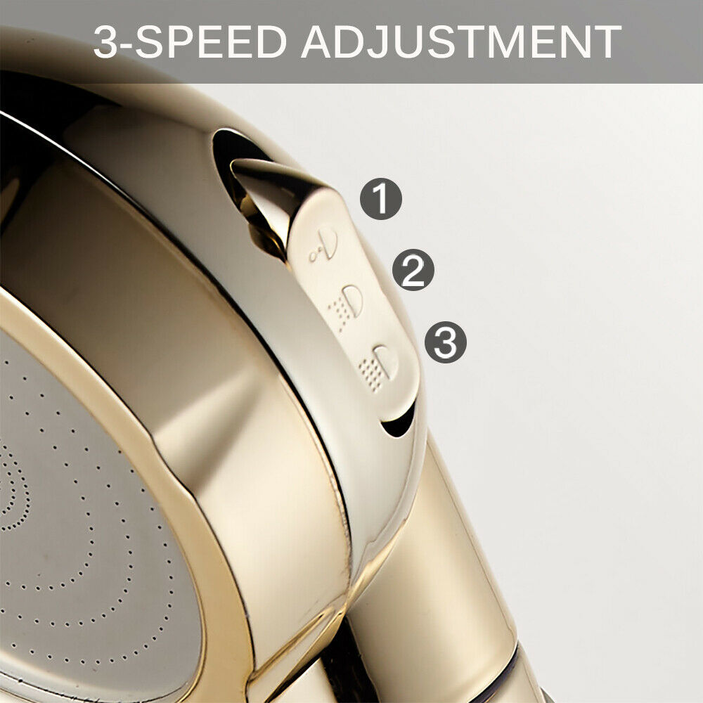 Golden device with 3-speed adjustment settings, numbered 1 to 3.