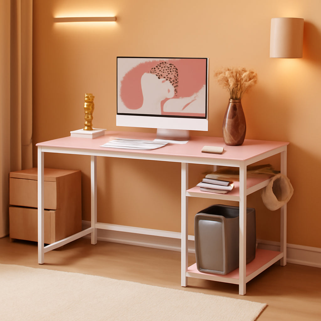 43-Inch L-Shaped Computer Desk With Reversible Shelves-0