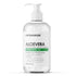 Clear gel pump bottle labeled "Aromamusk Aloe Vera Hydrating Gel," with green text accents.