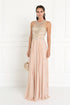 Chiffon A-Line Long Dress with Beads and Jewels Embellished-0